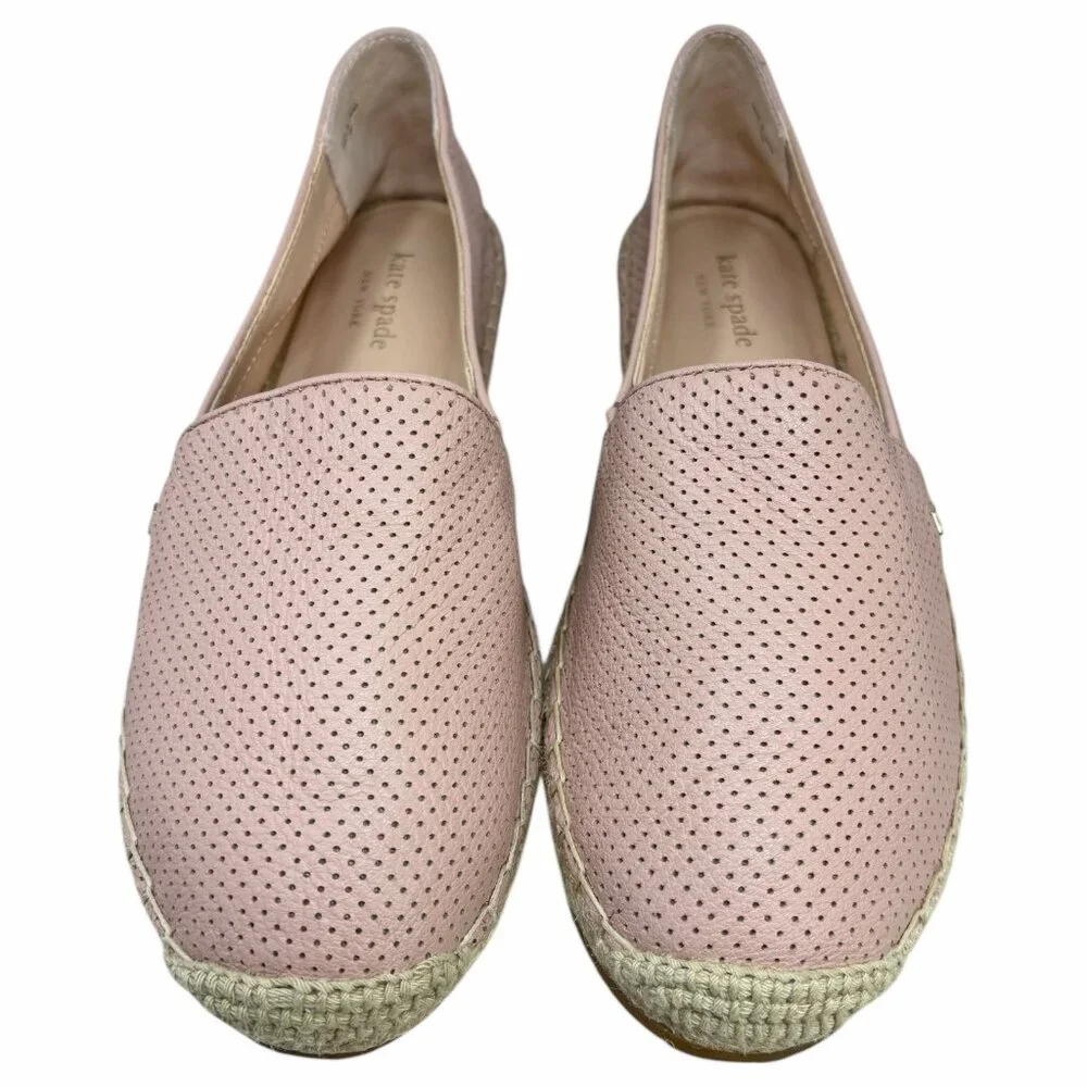 kate Spade‎ NY Gianna Pink Perforated Leather Espadrille NWOB